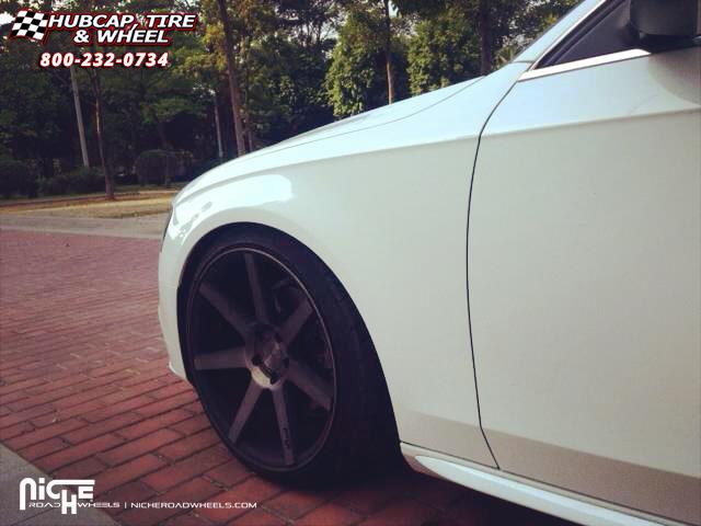 vehicle gallery/audi a4 niche verona m150  Black & Machined with Dark Tint wheels and rims